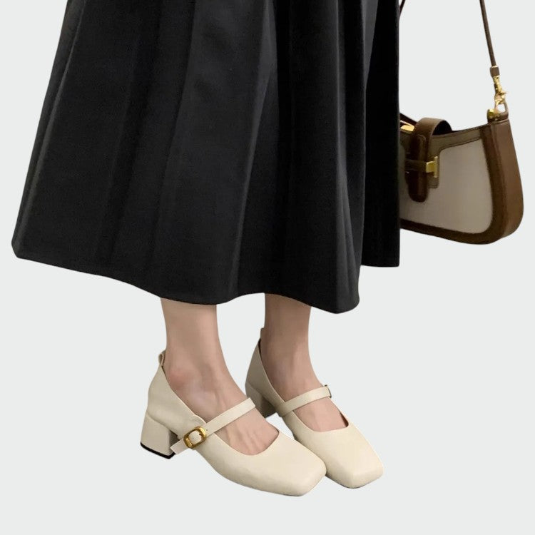 Olivia – Mary Jane Schuhe mit quadratischer Spitze und hohen Absätzen
