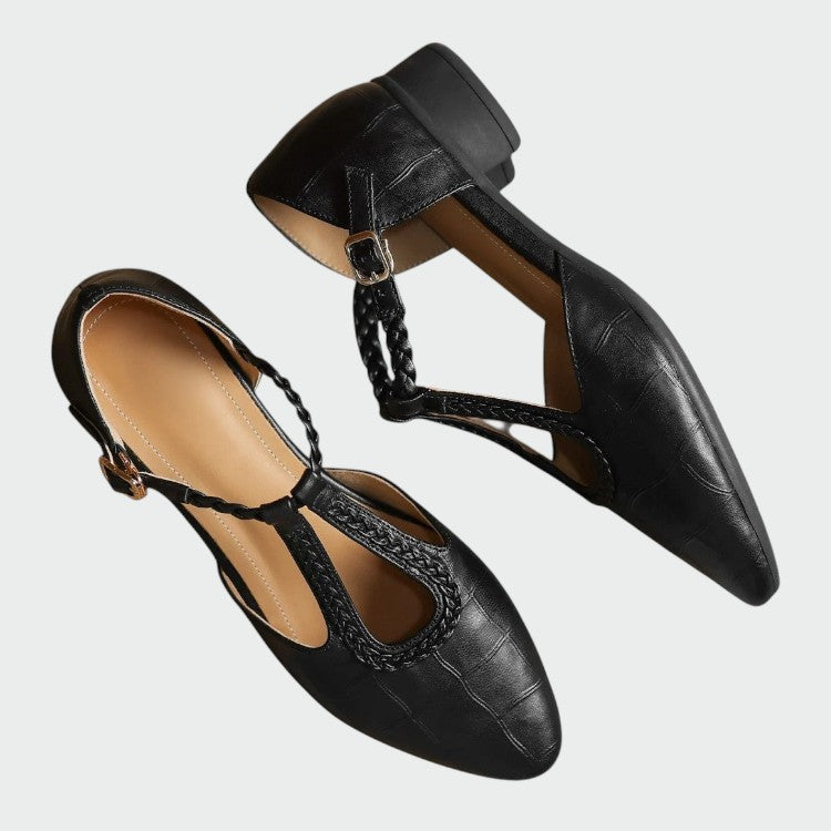 Olivia - Spitz T-Bar Mary Jane Schuhe