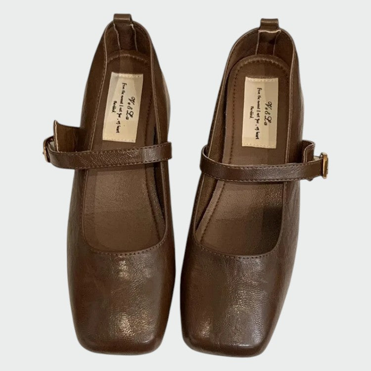 Olivia – Mary Jane Schuhe mit quadratischer Spitze und hohen Absätzen