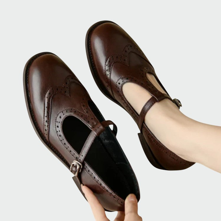 Olivia – Elegante Leder Mary Jane Schuhe