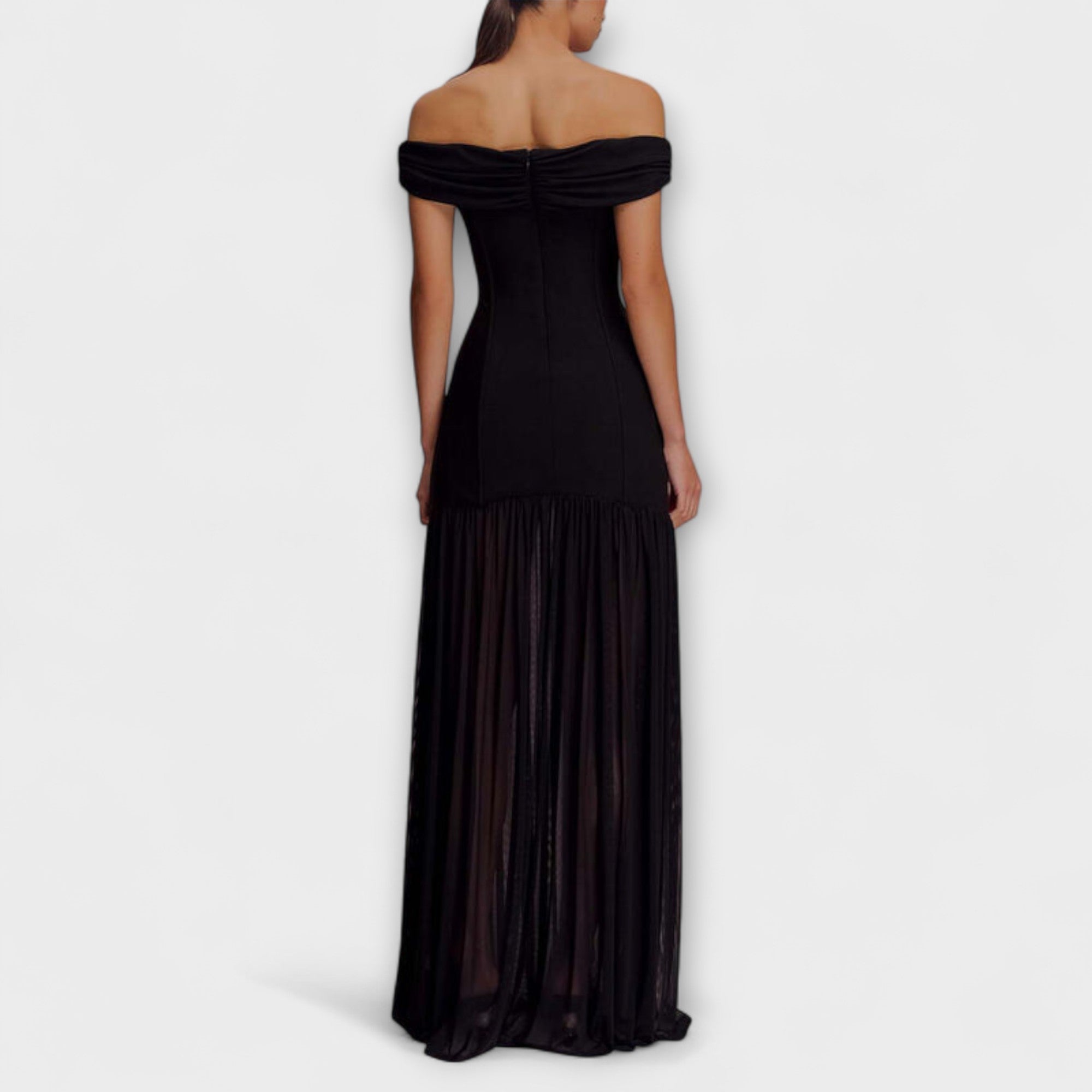 Aurora - Schickes trägerloses Bodycon-Maxikleid mit floralen Verzierungen