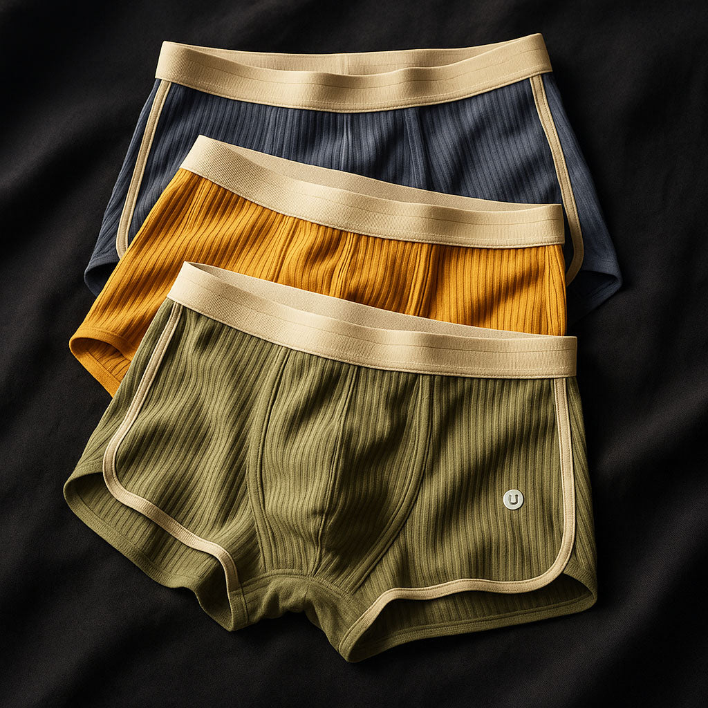 Nuvor™ | Set aus 3 Boxershorts aus geripptem Baumwollstoff