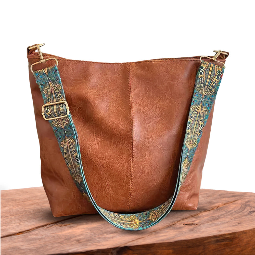 Greta - Vintage-Ledertasche mit Schulterriemen