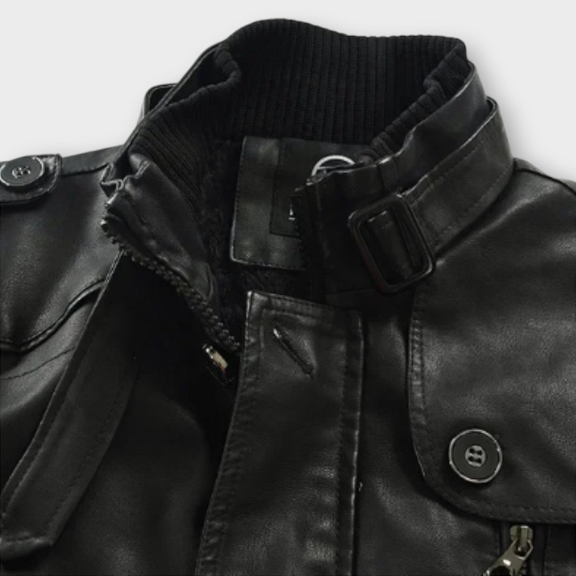 Elegante Bikerjacke aus Langen Leder