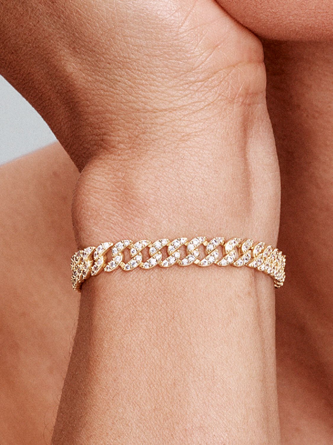 Cuban Pavé Armband | Gold