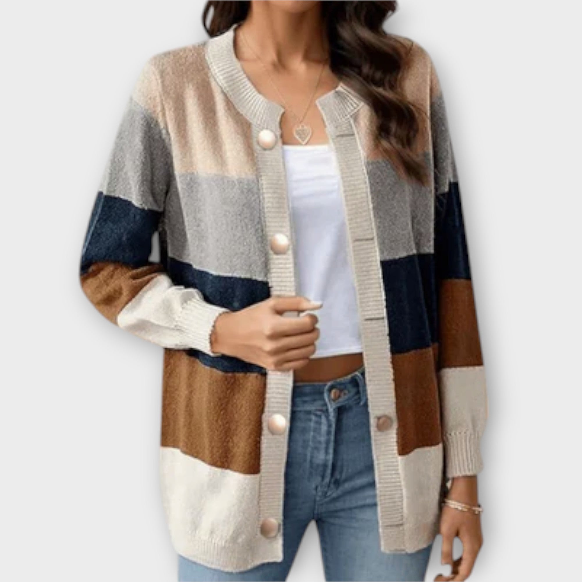 Aurora - Gestreifte Strickjacke