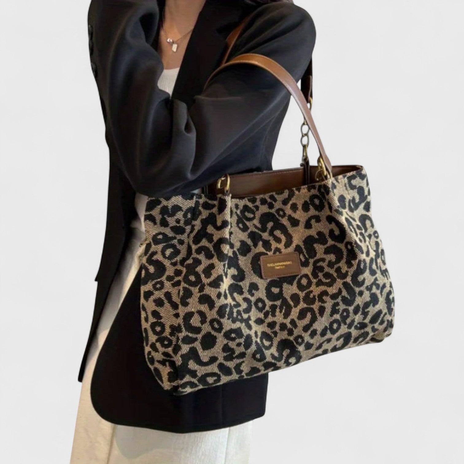 Alizée | Einkaufstasche aus Canvas mit Leopardenmuster