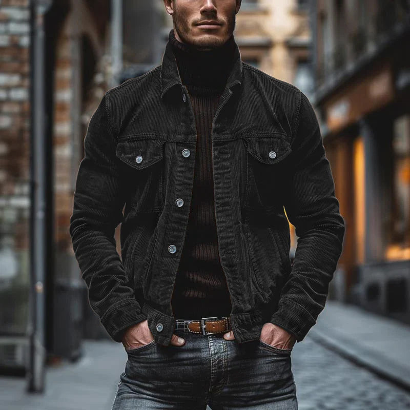 Vintage-Jacke mit Mehreren Brusttaschen für Herren