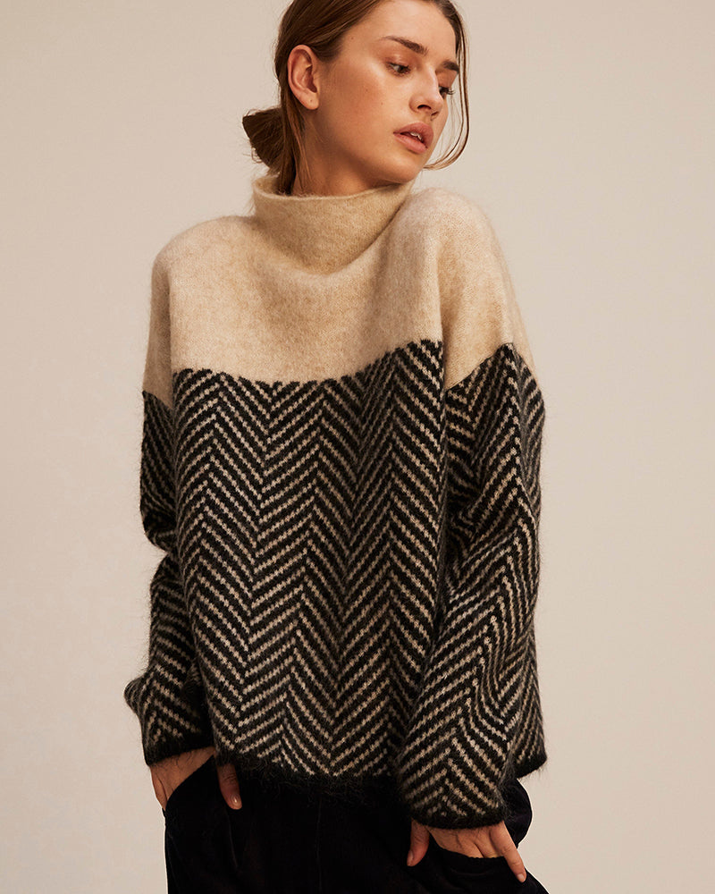 Norah | Baumwollrollkragenpullover