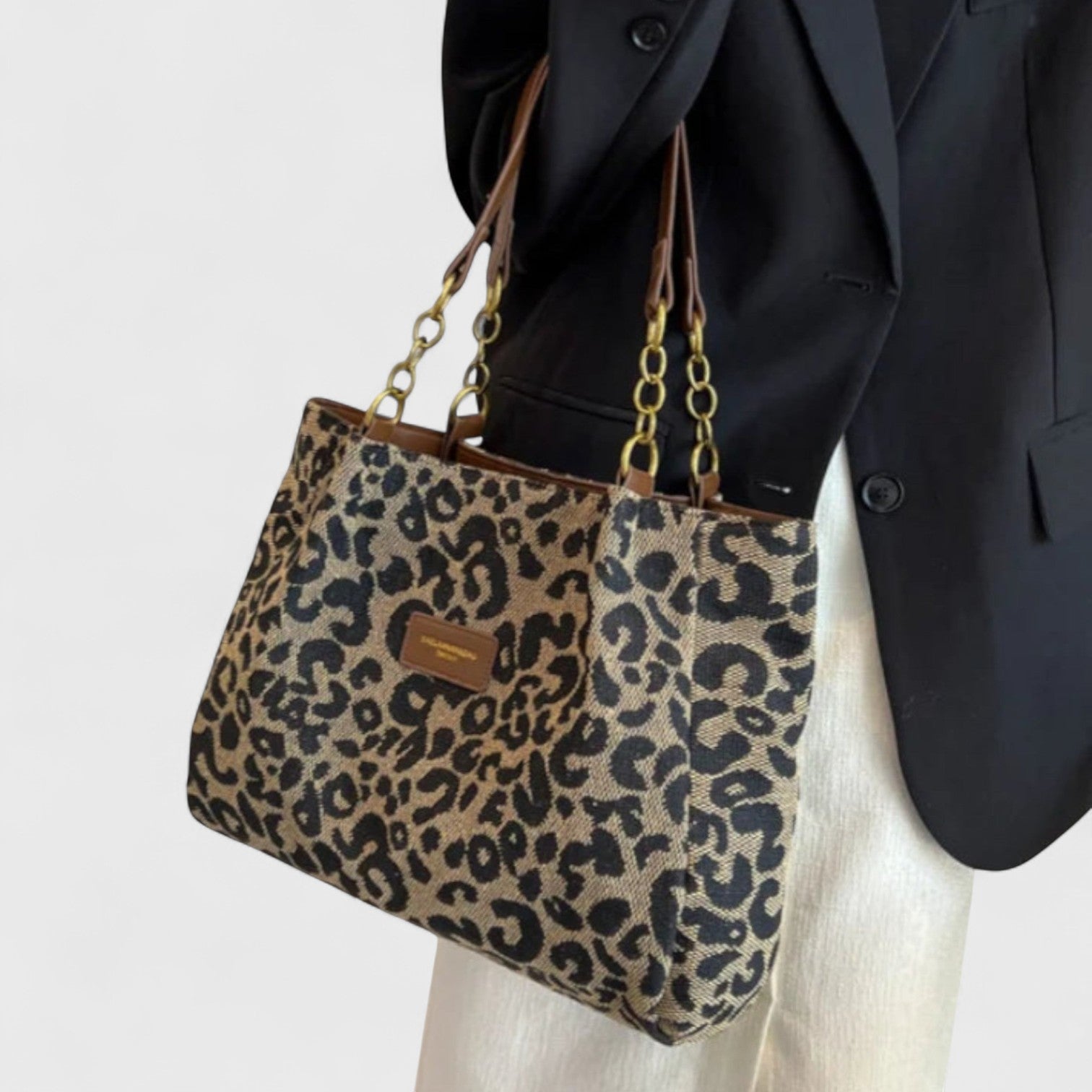 Alizée | Einkaufstasche aus Canvas mit Leopardenmuster
