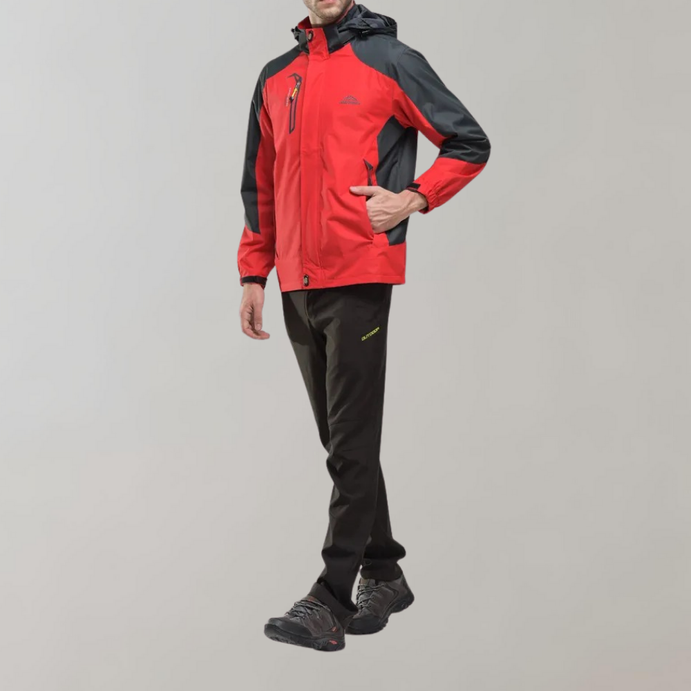 Herren Softshell-Jacke mit Kapuze, winddichter Membran und wasserabweisender Ausführung