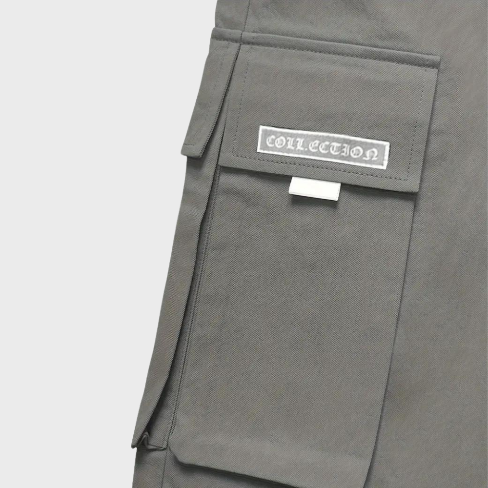 Herren Cargo Jogginghose – Lila Streetwear-Hose mit Reißverschlusstaschen & Bündchen