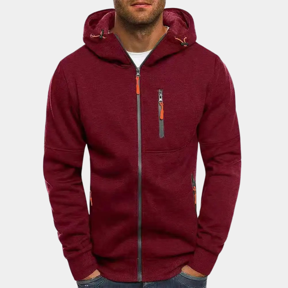 JACKS - Leichter Sommerpullover mit Reißverschluss und Kapuze für Männer