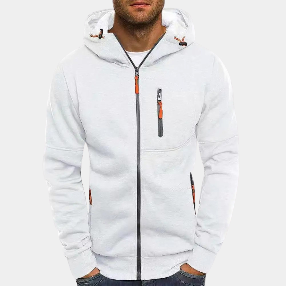 JACKS - Leichter Sommerpullover mit Reißverschluss und Kapuze für Männer
