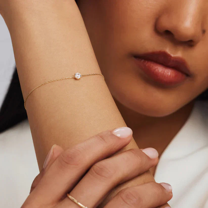 Armband mit Moissanitstein Cléa | Gold