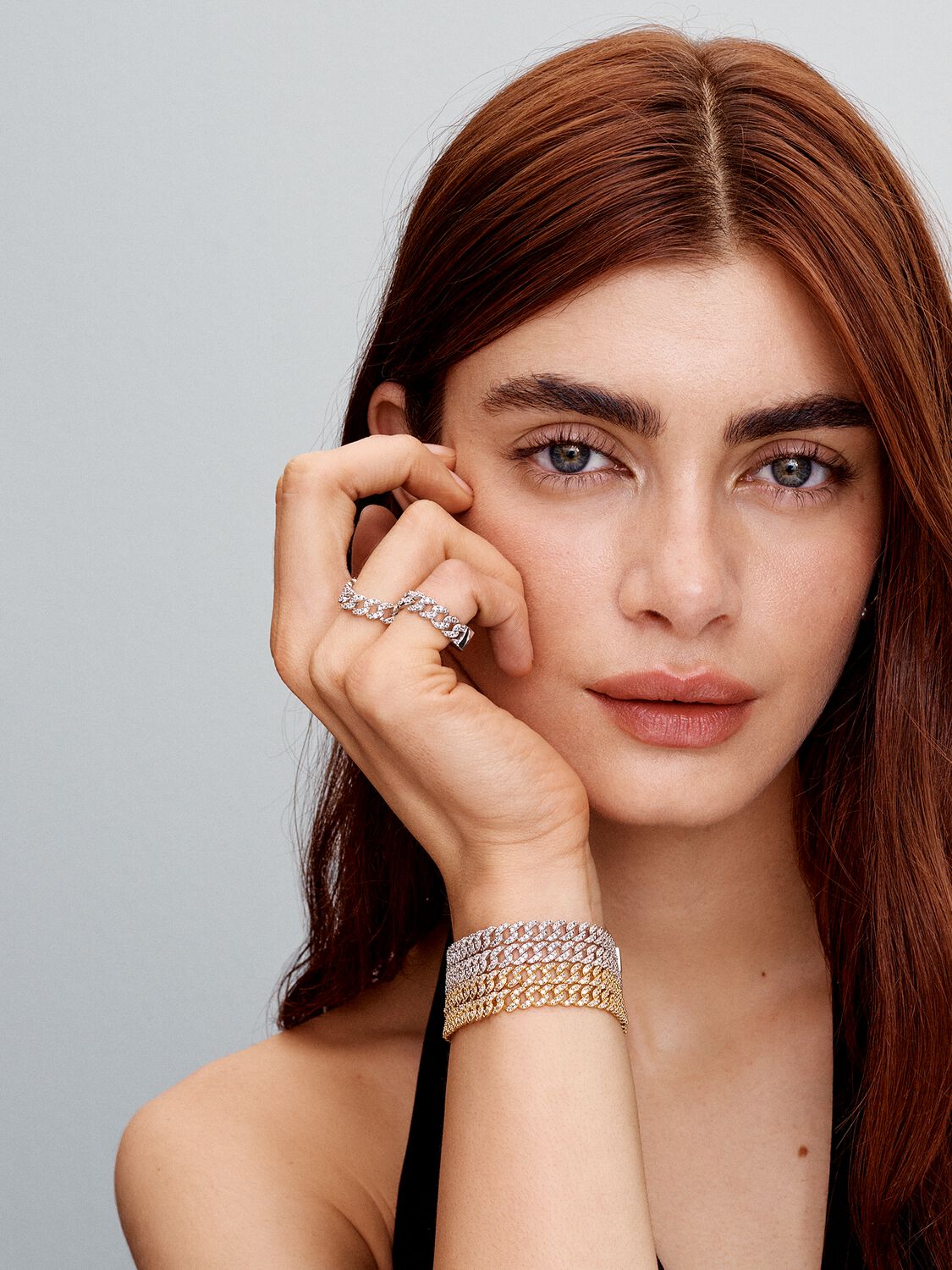 Cuban Pavé Armband | Gold