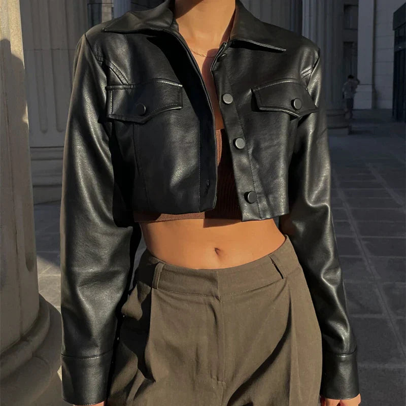 Élise™ | Elegante Lederimitatjacke