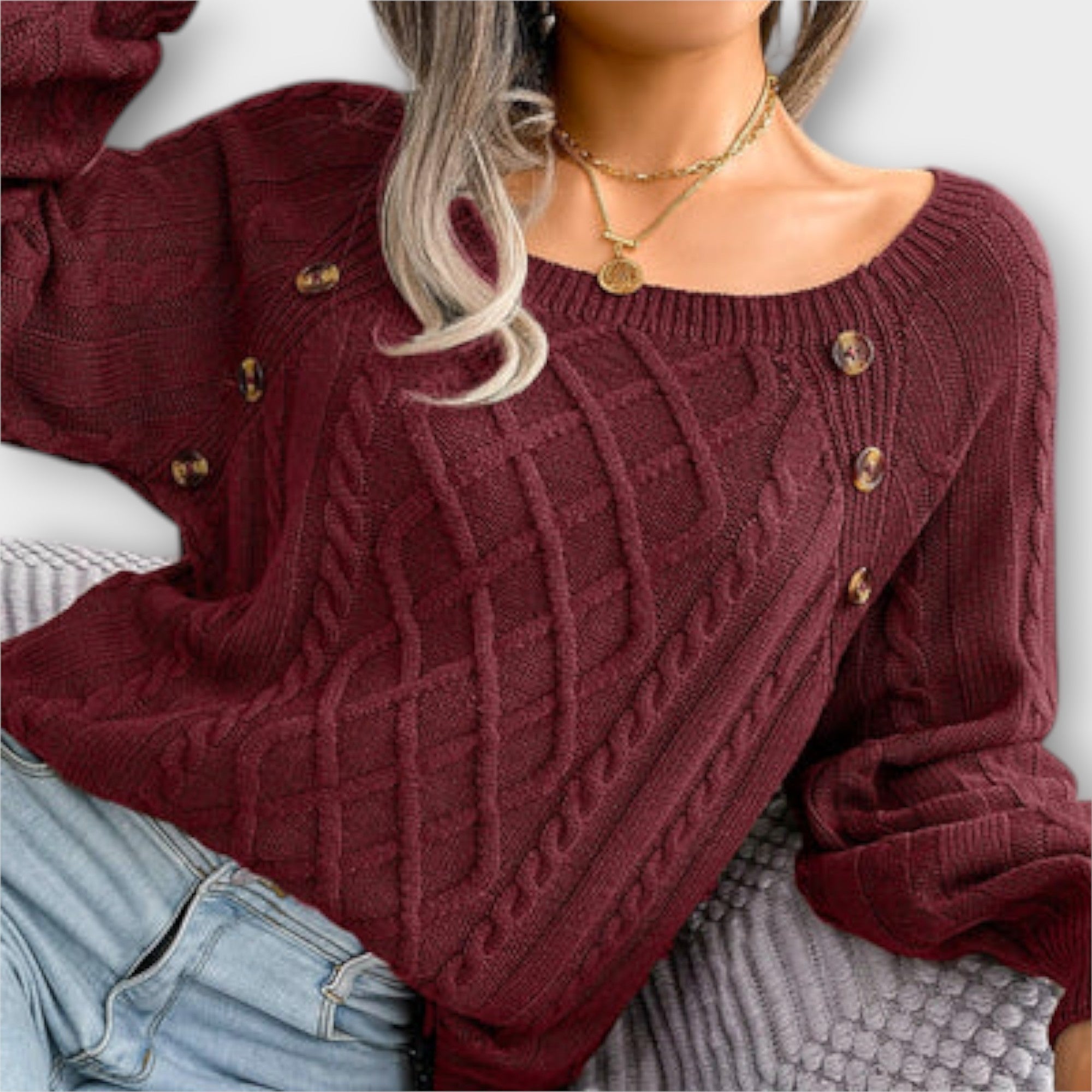 Aurora - Strickpullover mit Knöpfen