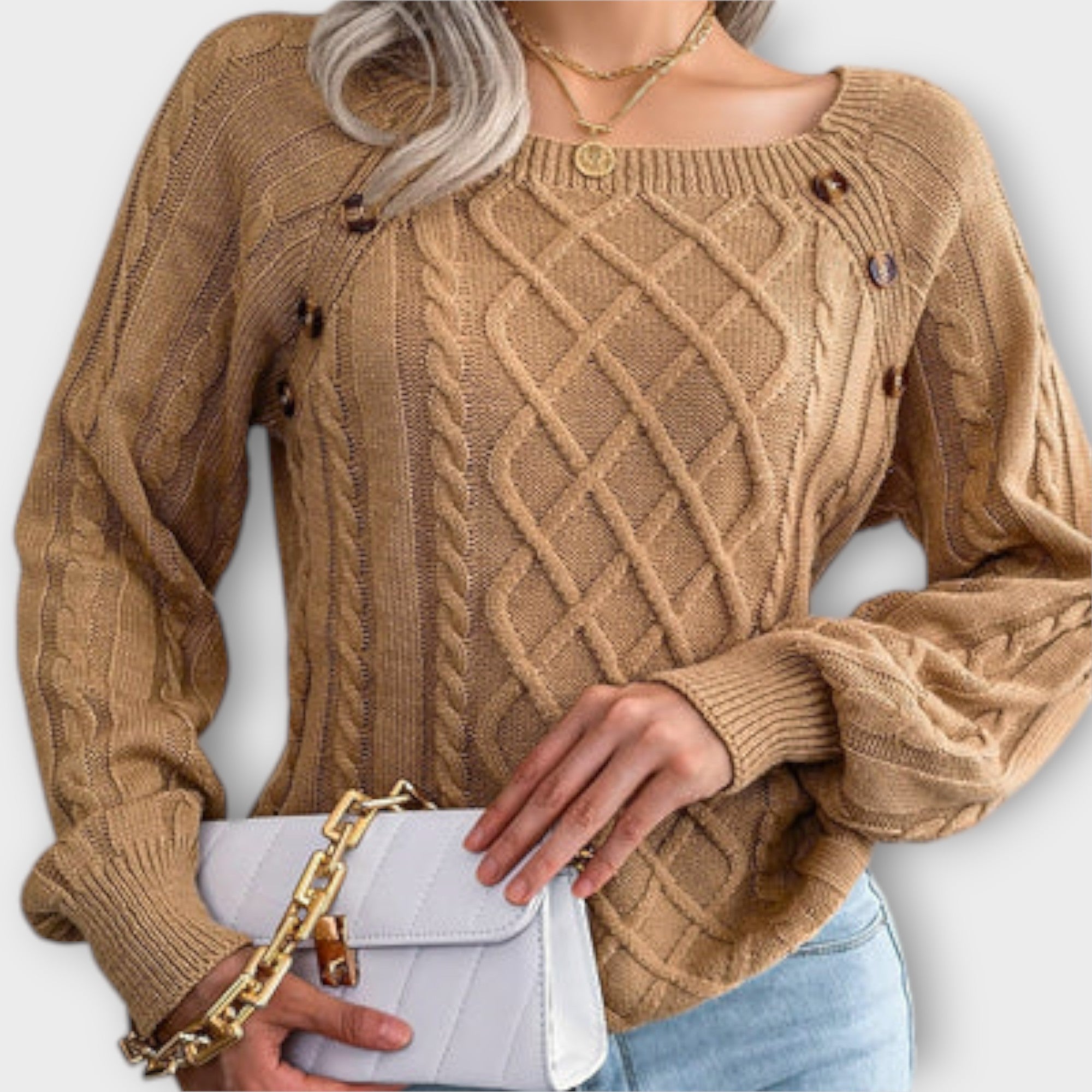 Aurora - Strickpullover mit Knöpfen