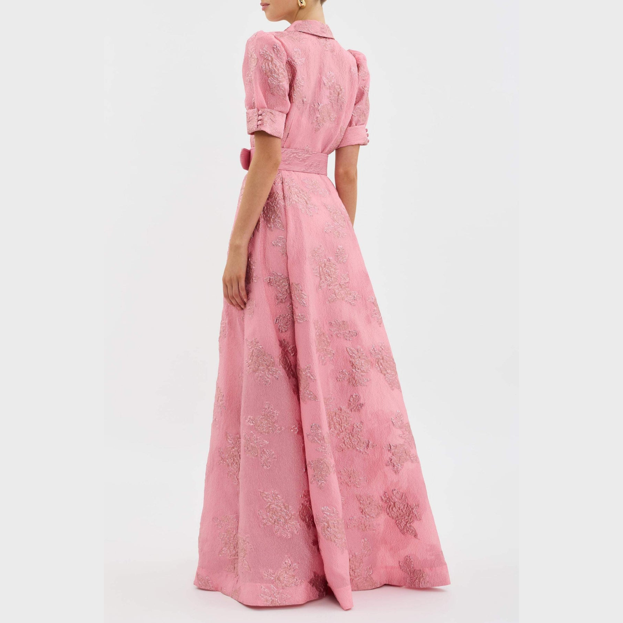 Beatrice™ | Rosa Kleid mit Puffärmeln