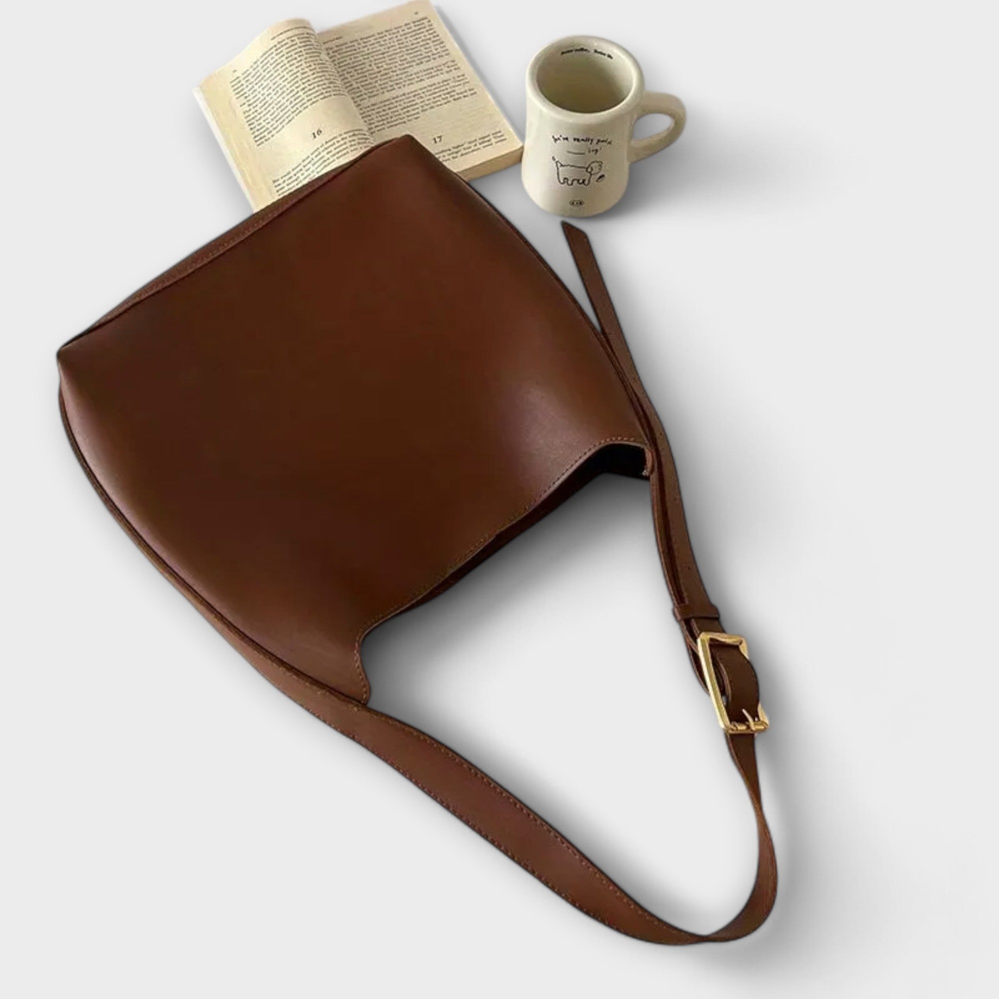 Aurora. – Elegante Lederschultertasche