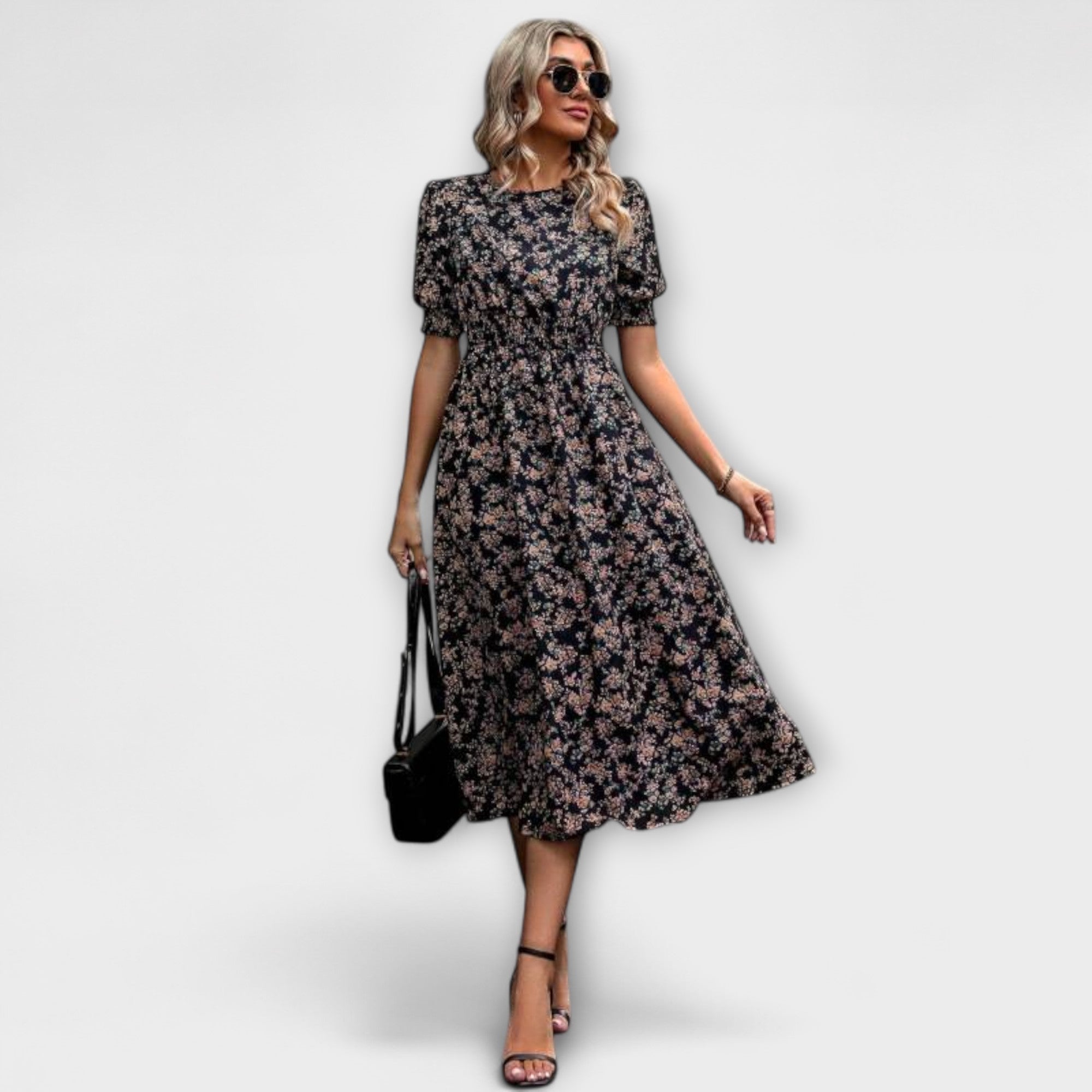 Amelia - Kleid mit Rundhalsausschnitt und Blumenmuster