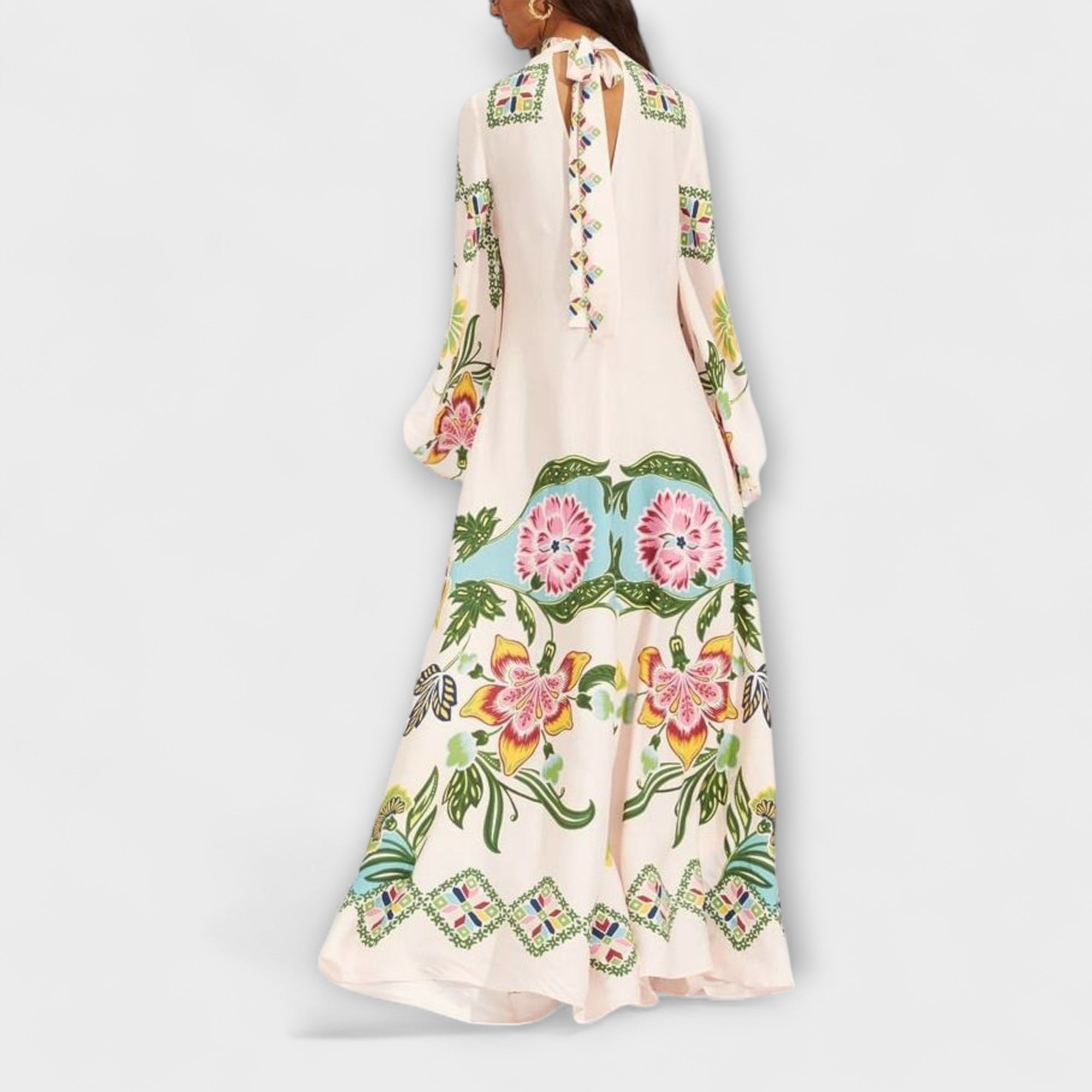 Aurora - Elegantes Maxikleid mit floralem Druck und fließendem Design