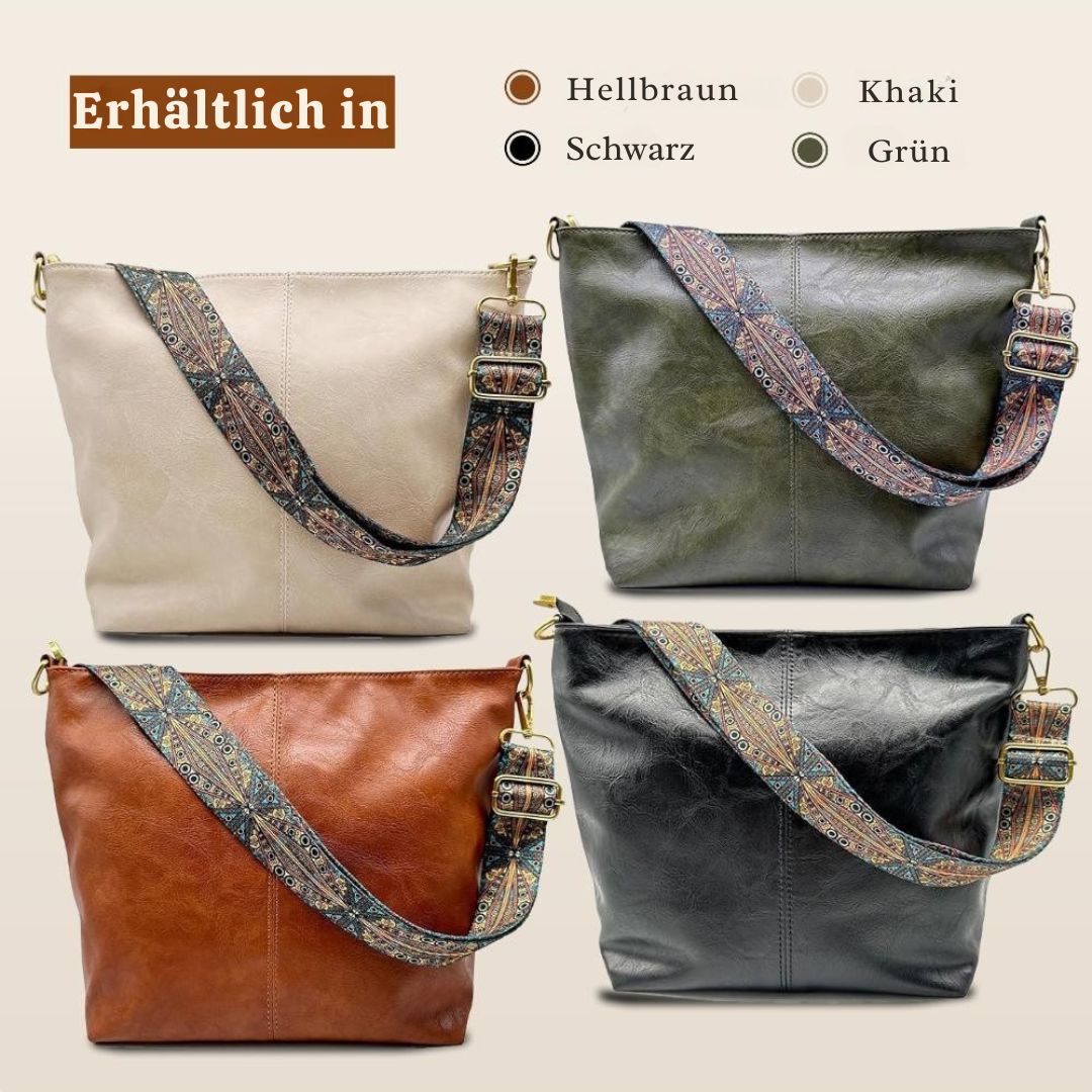 Greta - Vintage-Ledertasche mit Schulterriemen