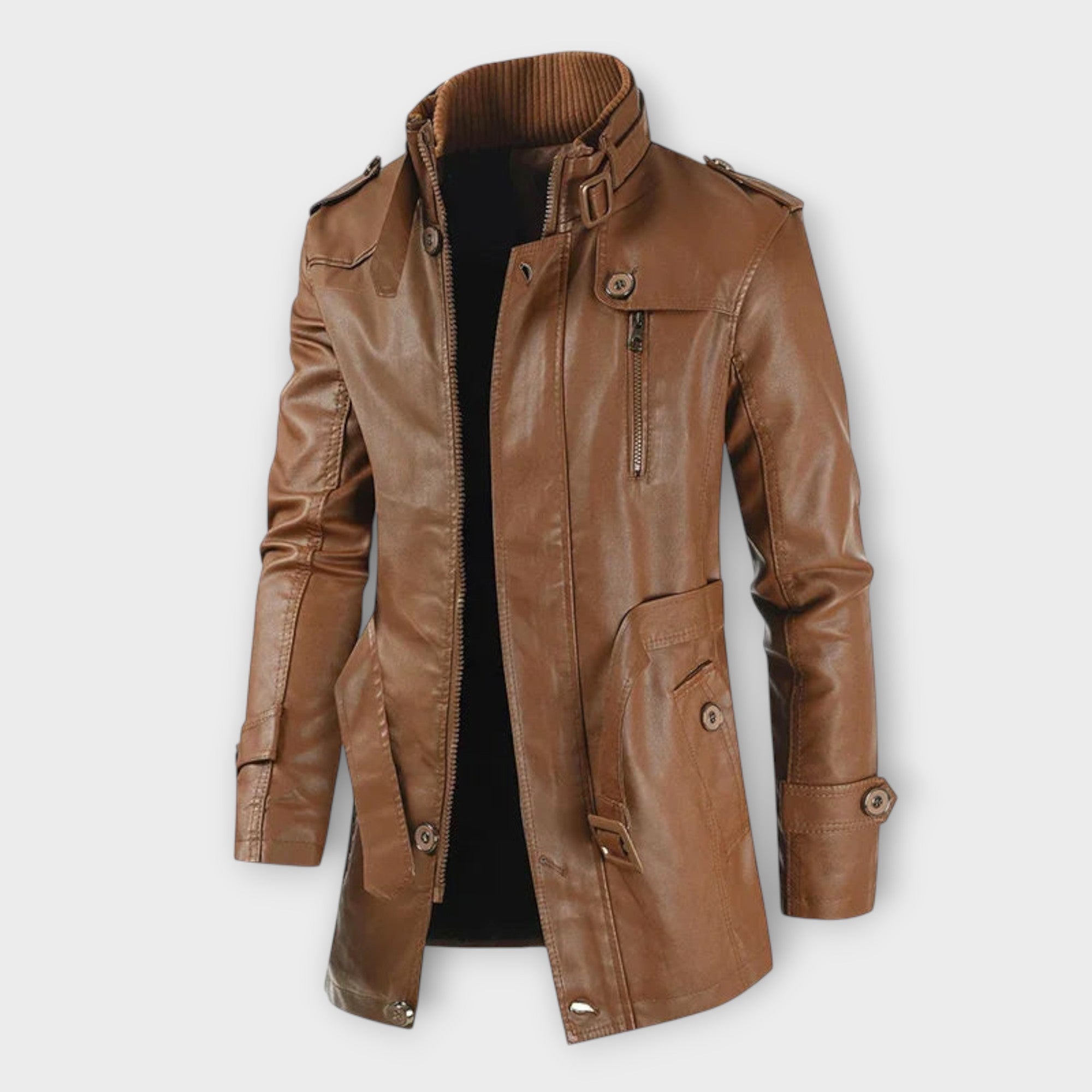 Elegante Bikerjacke aus Langen Leder