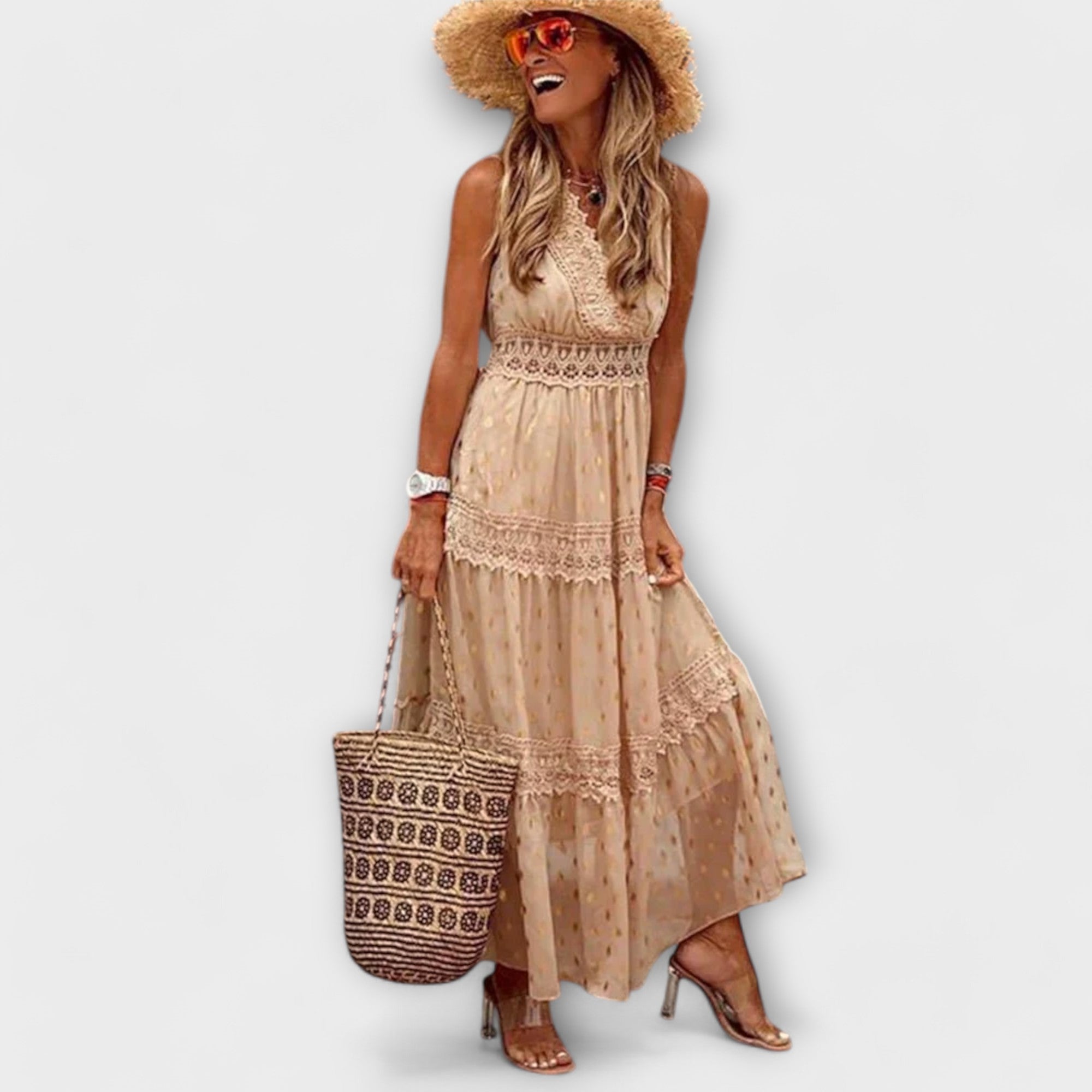 Aurora - Maxikleid mit Boho-Spitze