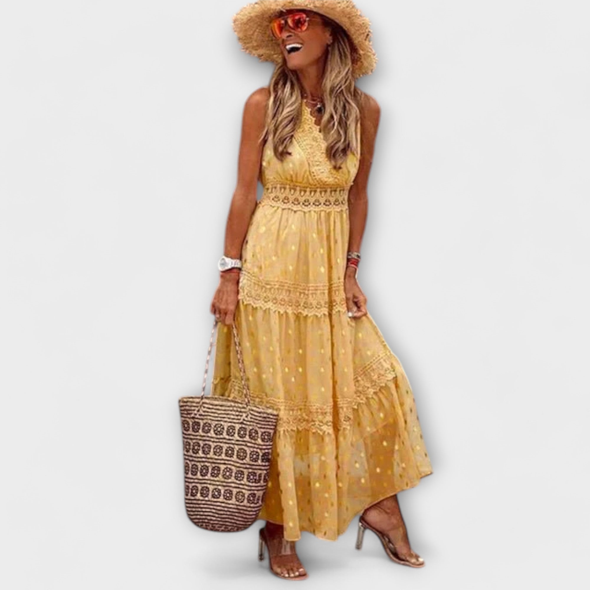 Aurora - Maxikleid mit Boho-Spitze
