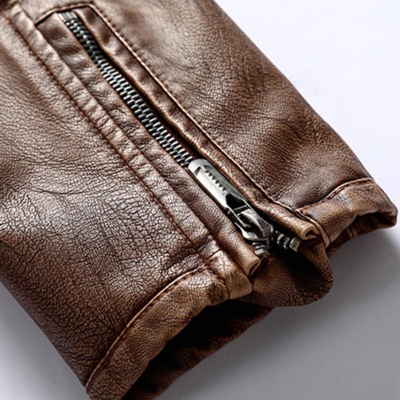 Herren Vintage Slim Fit Motorradjacke