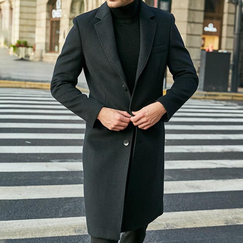 Slim-Fit-Mantel mit Revers für Herren