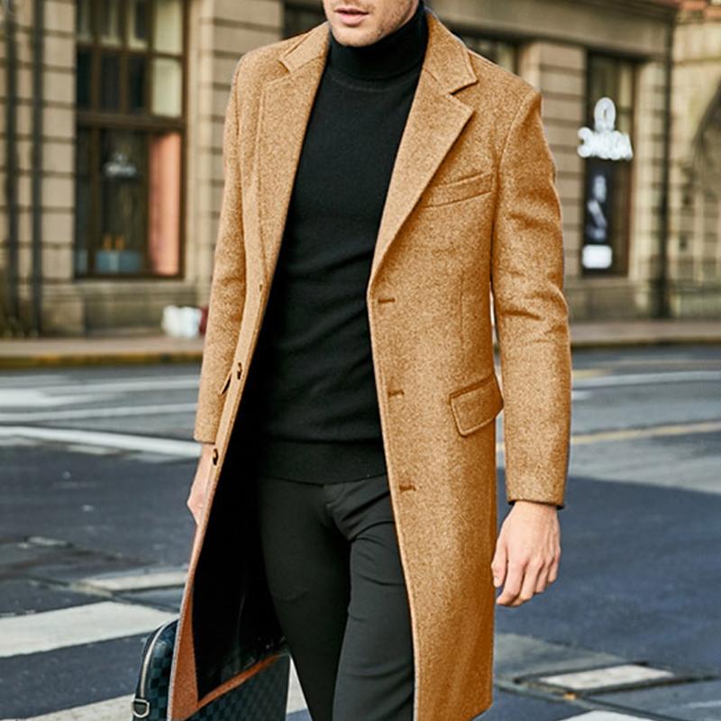 Slim-Fit-Mantel mit Revers für Herren