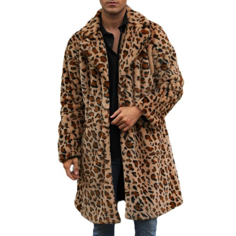 Leopard-Mantel in mittlerer Länge für Herren