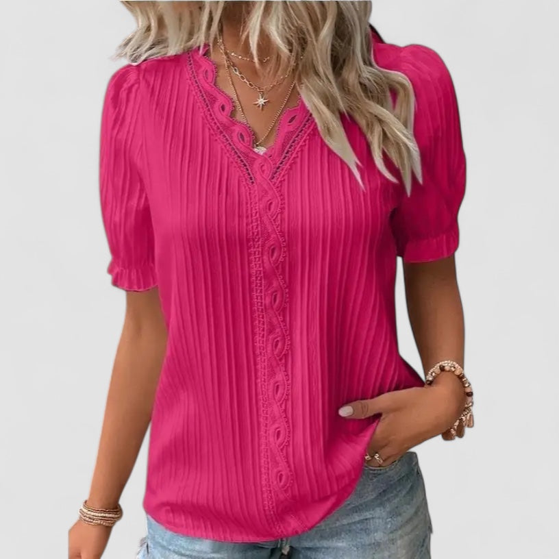 Yrsa™ | Pull Col V Festonné