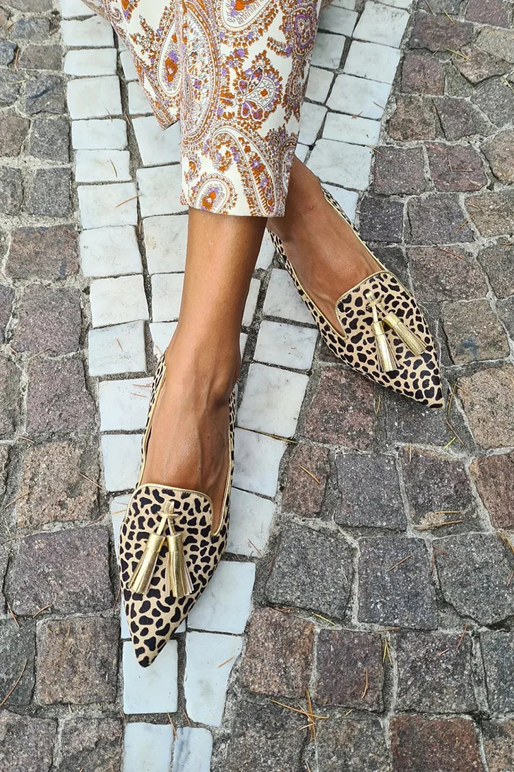 LEOPOLDINE | Elegante Loafers mit spitzer Zehenform und Quasten für einen raffinierten Look