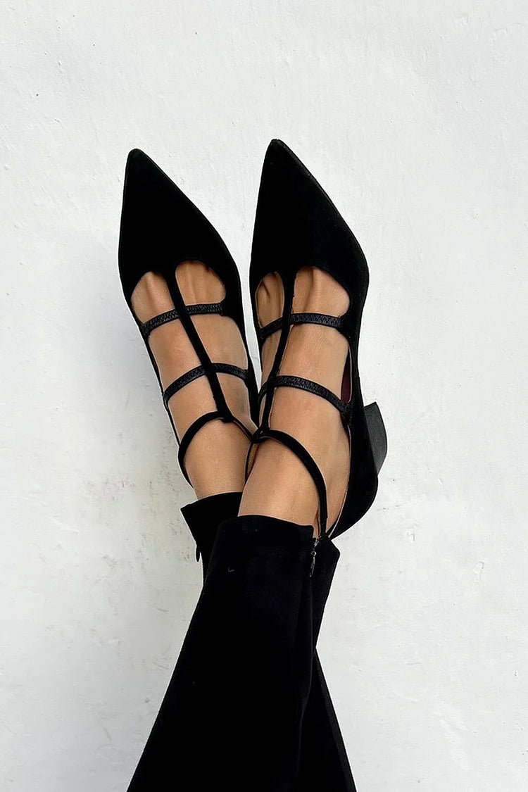 BENEDETTA | Elegante spitz zulaufende Schnürballerinas für einen raffinierten Look