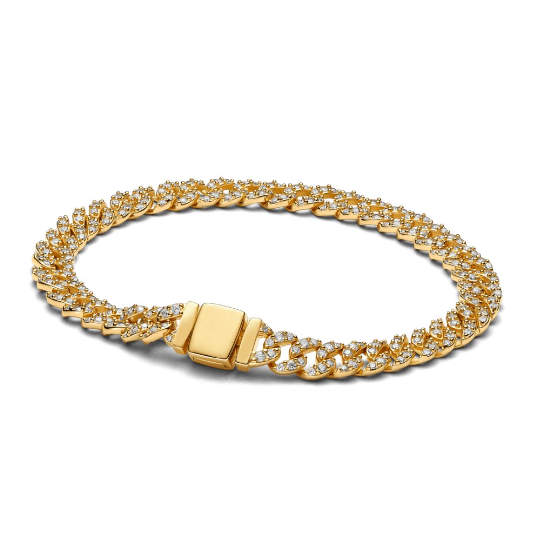Cuban Pavé Armband | Gold