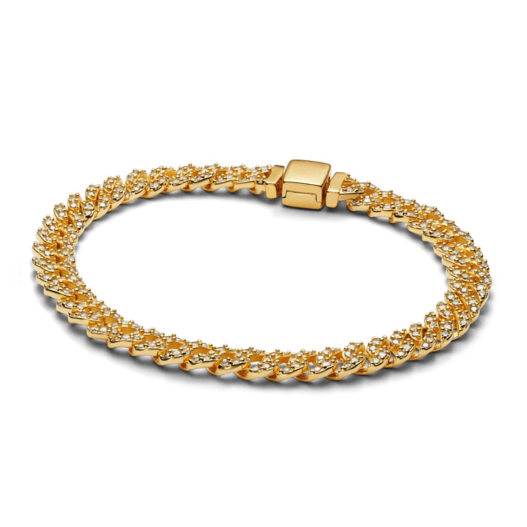Cuban Pavé Armband | Gold