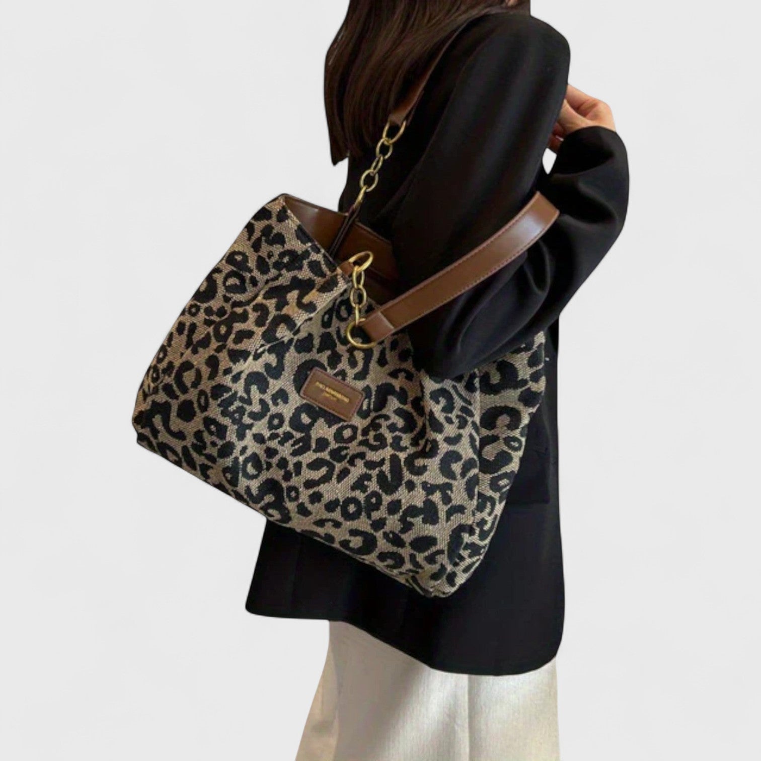 Alizée | Einkaufstasche aus Canvas mit Leopardenmuster