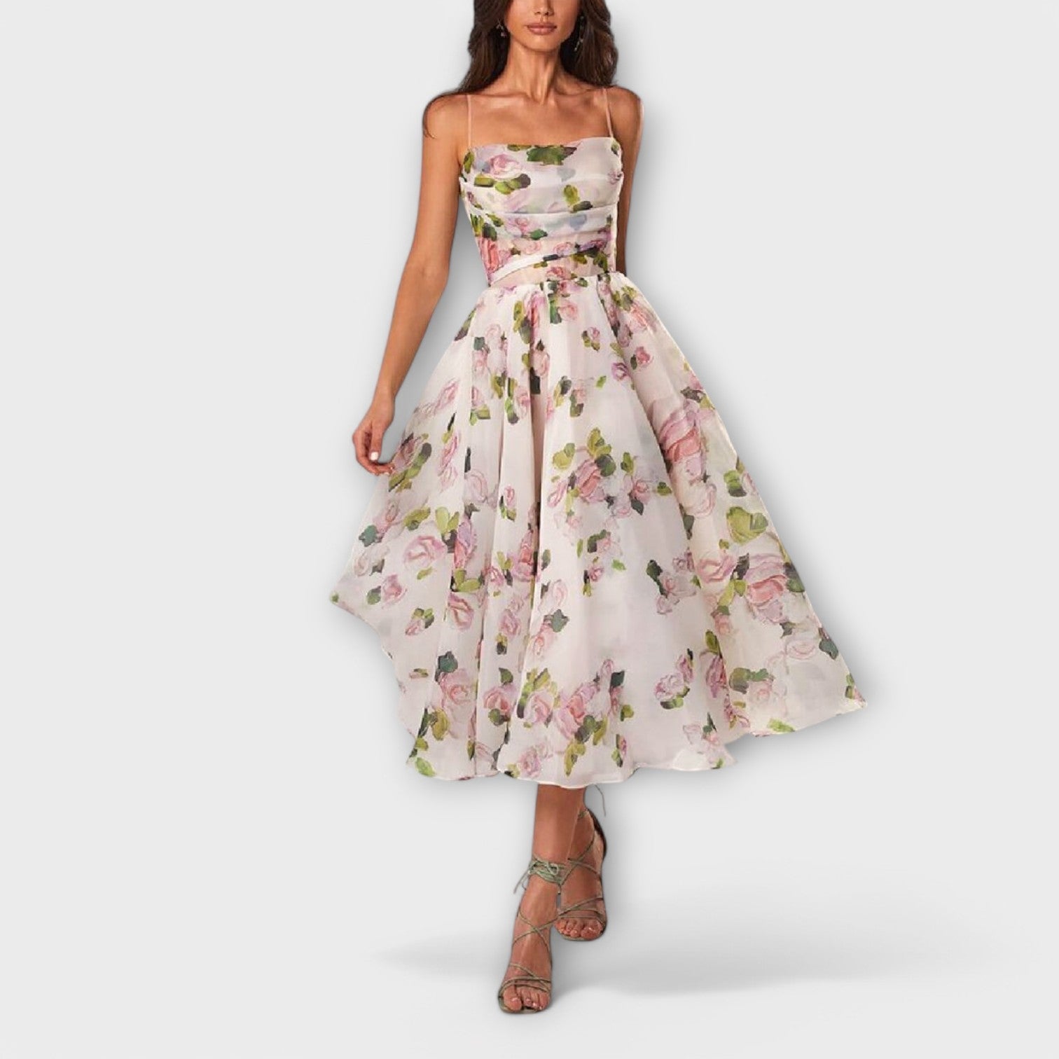 Elegantes Chiffon Midikleid.