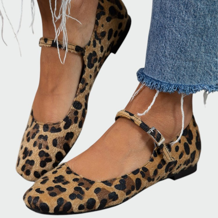 Olivia - Leopardenmuster Mary Jane Schuhe
