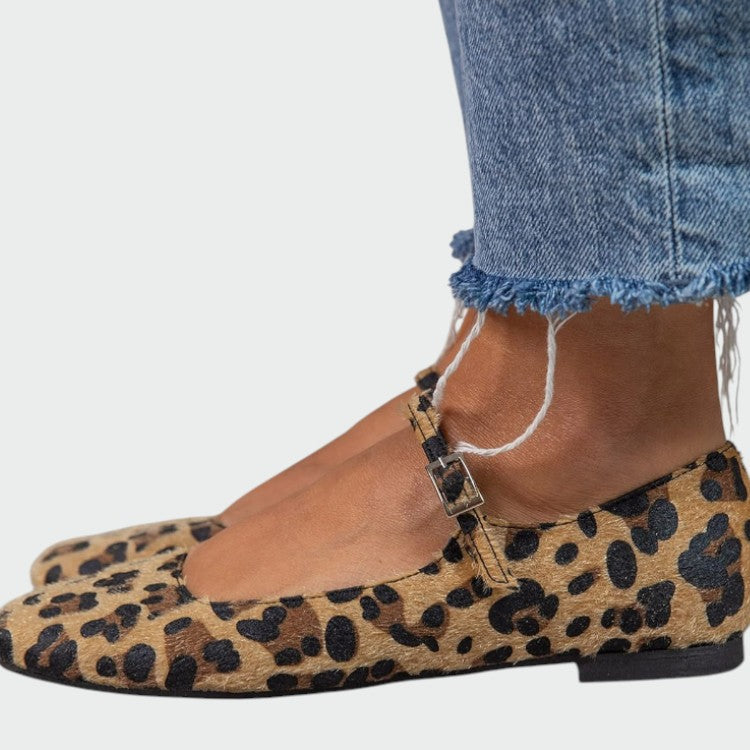 Olivia - Leopardenmuster Mary Jane Schuhe