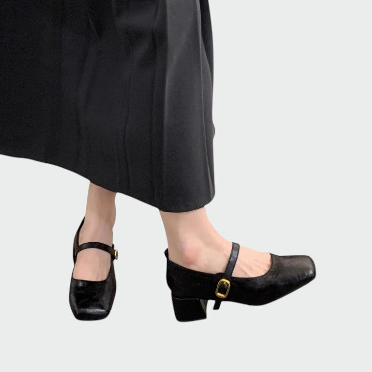 Olivia – Mary Jane Schuhe mit quadratischer Spitze und hohen Absätzen