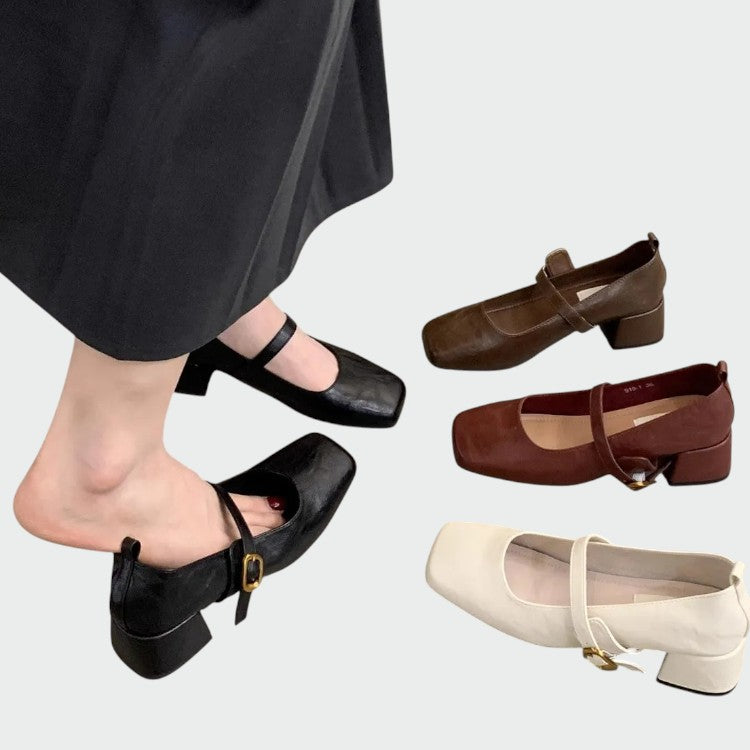 Olivia – Mary Jane Schuhe mit quadratischer Spitze und hohen Absätzen