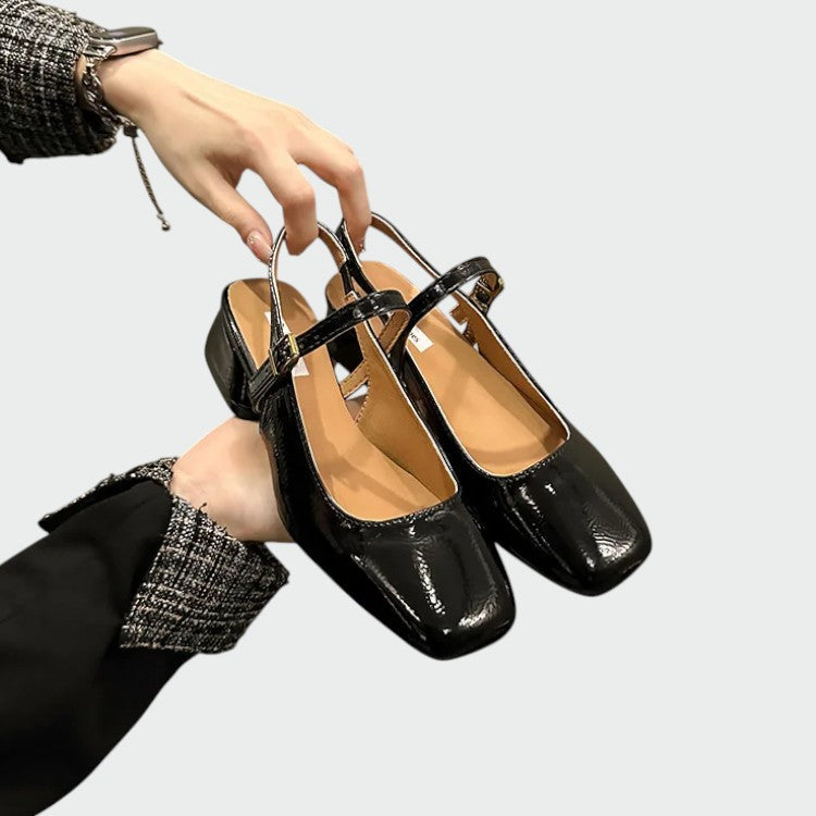 Olivia - Mary Jane Schuhe mit quadratischer Spitze