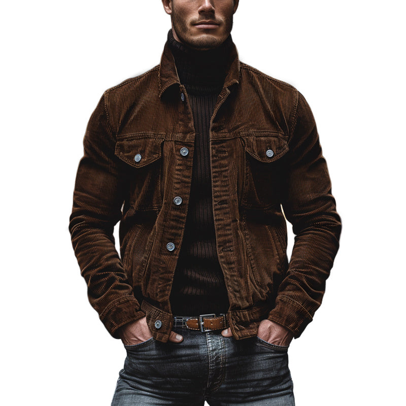 Vintage-Jacke mit Mehreren Brusttaschen für Herren