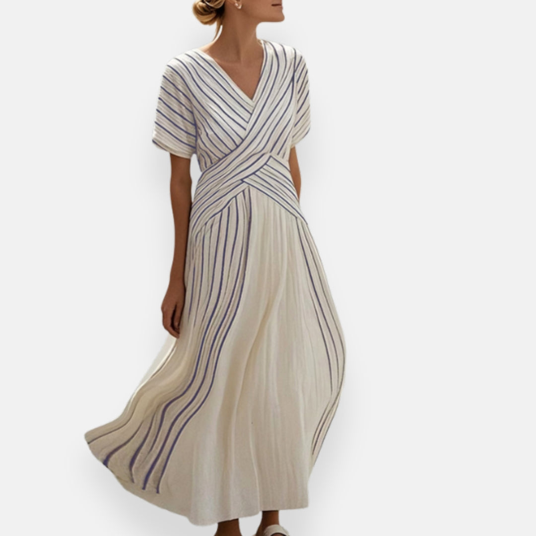 Philippinisch | Fließendes gestreiftes Kleid