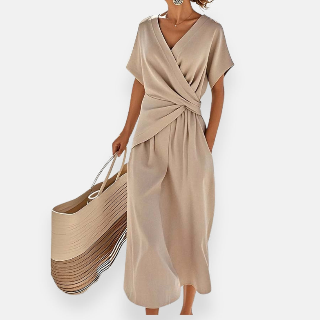 Barbe | Elegantes, drapiertes Maxikleid